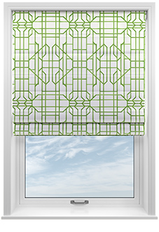 Bamboo Candy, Green White - Roman Blind